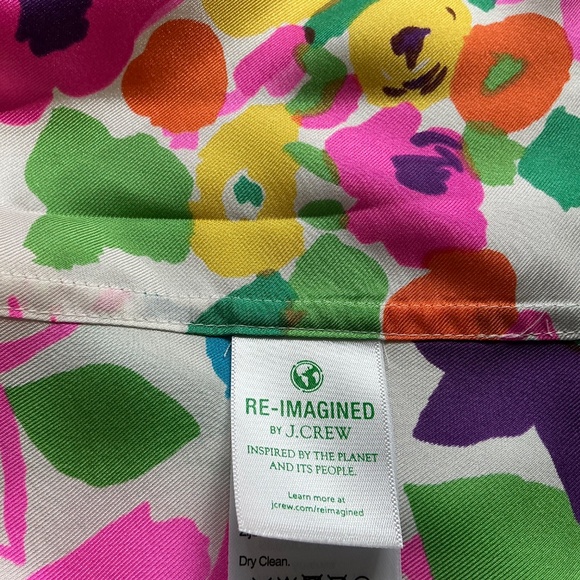 J Crew Collection 100% Silk Button Down-Size 12 - Picture 8 of 8